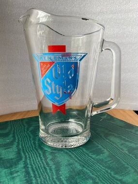 Vintage HEILEMAN'S Old Style Beer Pitcher Heavy Duty Glass